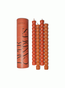 Комплект свещи Падивакс с форма на конус - червено и теракота